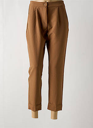 Pantalon 7/8 taille haute taille haute marron POUSSIERE D'ETOLE femme
