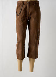 Pantacourt stretch taille haute marron COCO MENTHE femme
