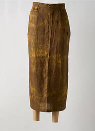 Jupe longue tissage crêpe jaune PAUSE CAFE femme