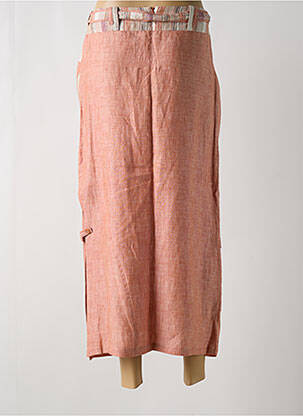 Jupe longue tissage crêpe orange UN POINT C EST TOUT femme
