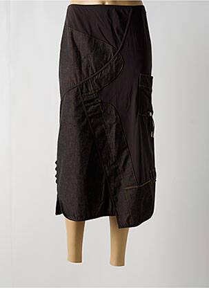 Jupe longue coupe droite marron PAUSE CAFE femme
