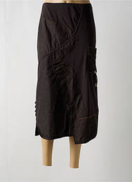 Jupe longue tissage crêpe marron PAUSE CAFE femme