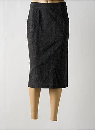 Jupe mi-longue stretch gris POUSSIERE D'ETOLE femme