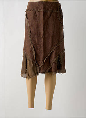 Jupe mi-longue taille normale marron UPC'T femme