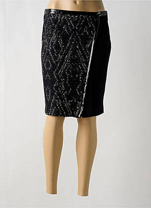 Jupe mi-longue taille à pinces noir POUSSIERE D'ETOLE femme