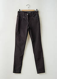Pantalon slim tissage popeline taille haute gris PAUL BRIAL femme