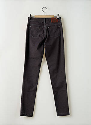 Pantalon slim tissage popeline taille haute gris PAUL BRIAL femme