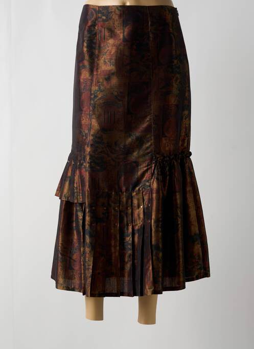 Jupe longue marron UN POINT C EST TOUT pour femme