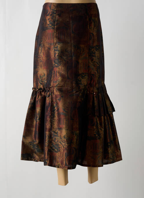 Jupe longue marron UN POINT C EST TOUT femme