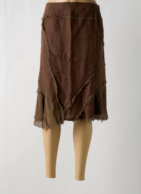 Jupe mi-longue marron UPC'T pour femme