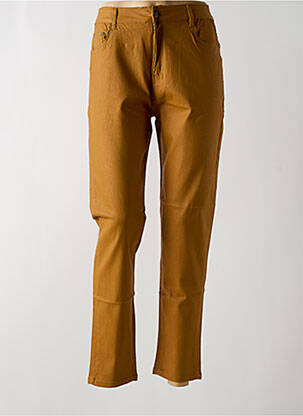 Pantalon slim tissage enduit taille normale jaune LUIZACCO femme
