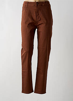 Jeans coupe slim stretch taille normale marron VOGGO femme