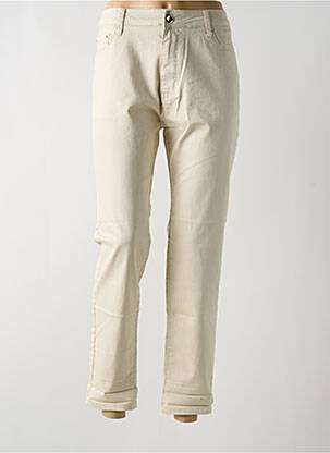 Pantalon slim tissage popeline taille normale beige VOGGO femme
