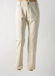 Pantalon slim tissage popeline taille normale beige VOGGO femme