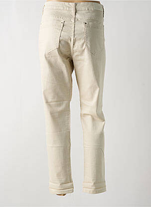 Pantalon slim tissage popeline taille normale beige VOGGO femme