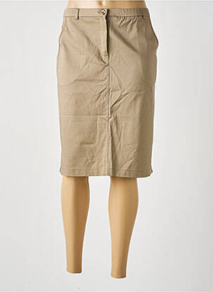 Jupe mi-longue taille haute beige CHRISMAS'S femme