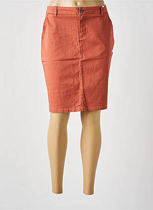 Jupe mi-longue taille à pinces marron TBS femme