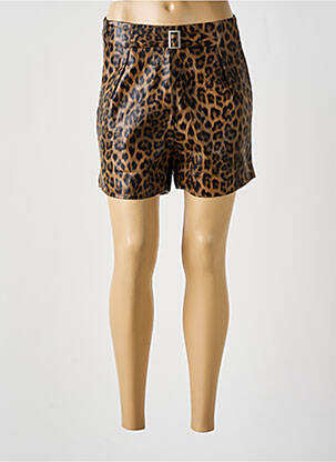 Short tissage simili-cuir taille haute marron SOPHYLINE femme