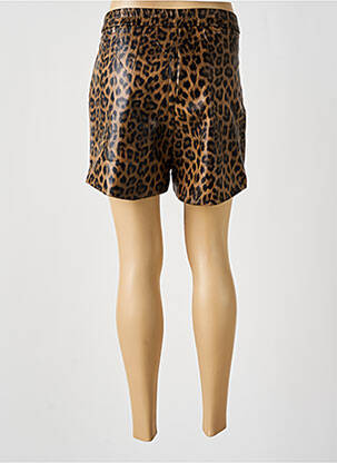 Short tissage simili-cuir taille haute marron SOPHYLINE femme