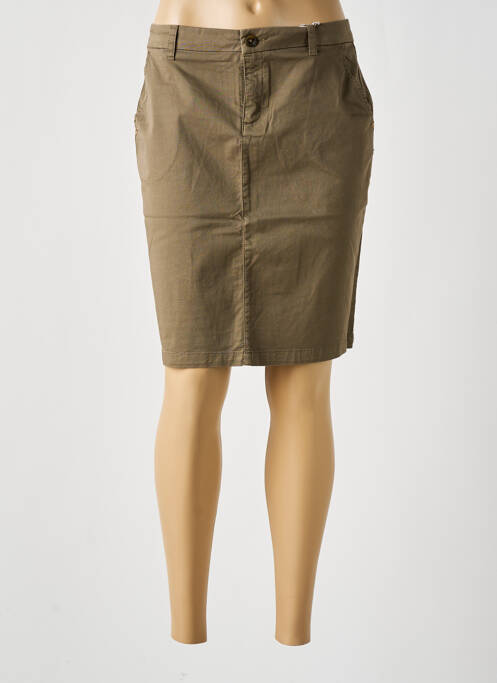 Jupe mi-longue taille à pinces vert TBS femme