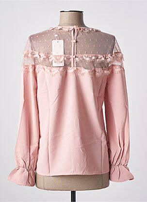 Blouse fermeture boutonnée au dos manches longues rose UNIKA femme