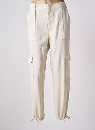 Pantalon cargo taille élastique taille haute beige KAPORAL femme