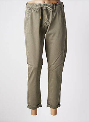 Pantalon 7/8 stretch taille normale vert KAPORAL femme