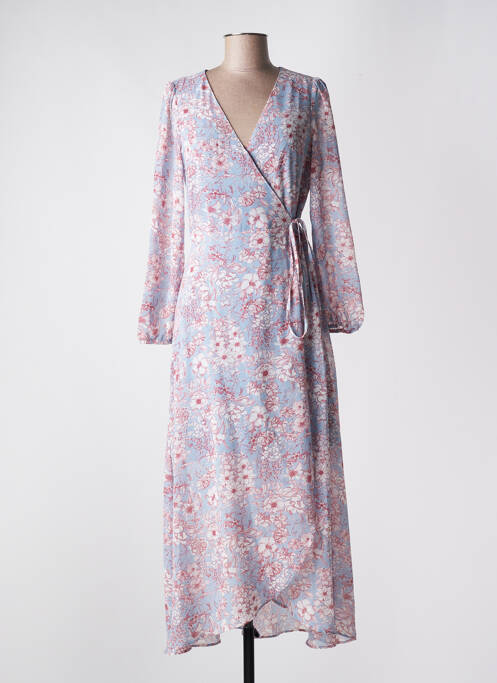 Robe longue manches longues manches longues bleu MAJOLICA femme
