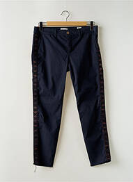 Pantalon chino broderie galons latéraux taille normale bleu HAPPY femme
