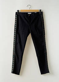 Pantalon chino broderie galons latéraux taille normale noir HAPPY femme