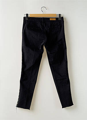 Pantalon chino broderie galons latéraux taille normale noir HAPPY femme