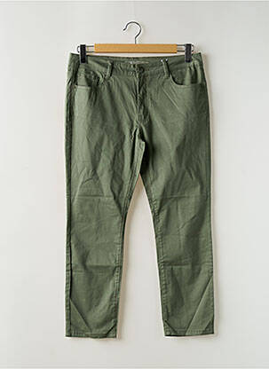 Pantalon 7/8 stretch taille normale vert SOO femme