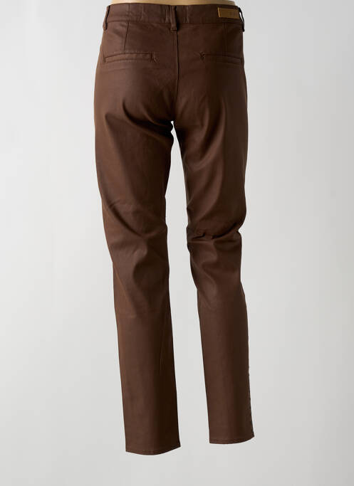Pantalon chino marron HAPPY pour femme