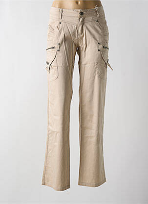 Pantalon flare taille basse taille basse beige MISS MISS femme