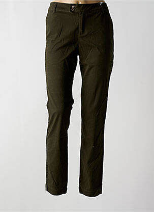 Pantalon chino broderie galons latéraux taille normale vert fonce LES P'TITES BOMBES femme