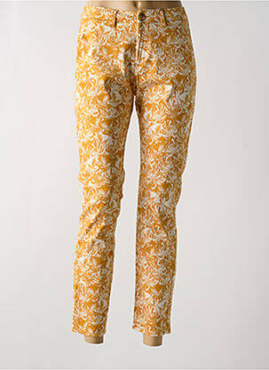 Pantalon chino tissage popeline taille normale jaune KANOPE femme