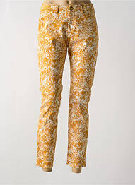 Pantalon chino tissage popeline taille normale jaune KANOPE femme