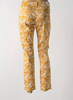 Pantalon chino tissage popeline taille normale jaune KANOPE femme