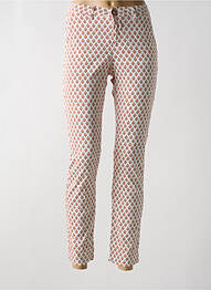 Pantalon chino tissage popeline taille normale rouge KANOPE femme