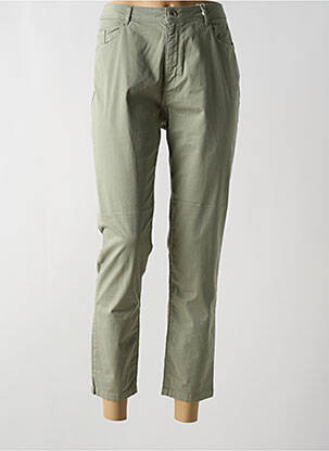 Pantalon 7/8 tissage popeline taille normale vert TBS femme