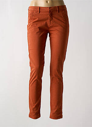 Pantalon chino taille basse taille basse orange REIKO femme