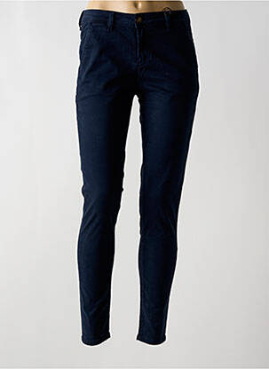Pantalon chino tissage popeline taille normale bleu CIMARRON femme
