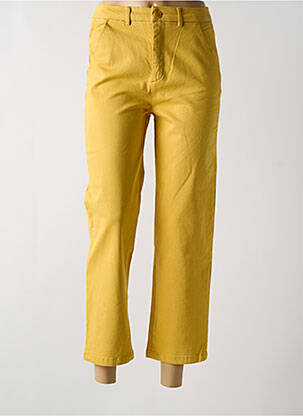 Pantalon chino tissage popeline taille normale jaune REIKO femme