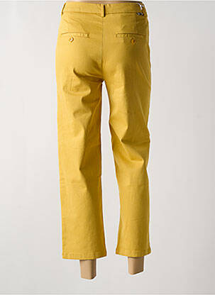 Pantalon chino tissage popeline taille normale jaune REIKO femme