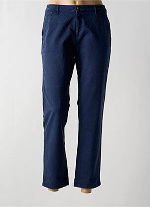 Pantalon chino tissage popeline taille normale bleu REIKO femme
