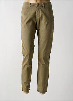 Pantalon chino tissage popeline taille normale vert KANOPE femme