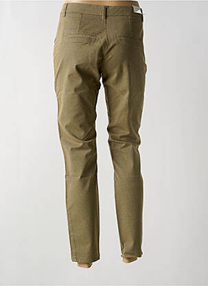 Pantalon chino tissage popeline taille normale vert KANOPE femme