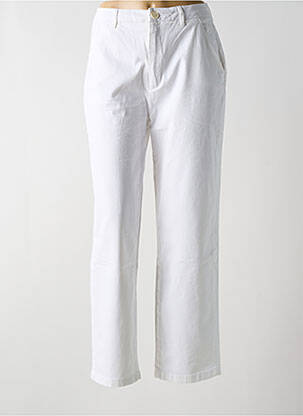 Pantalon chino tissage popeline taille normale blanc REIKO femme
