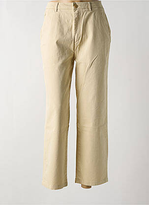Pantalon chino tissage popeline taille normale beige REIKO femme