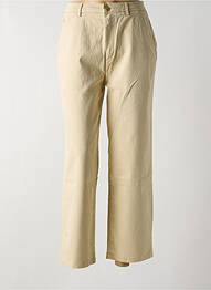 Pantalon chino tissage popeline taille normale beige REIKO femme